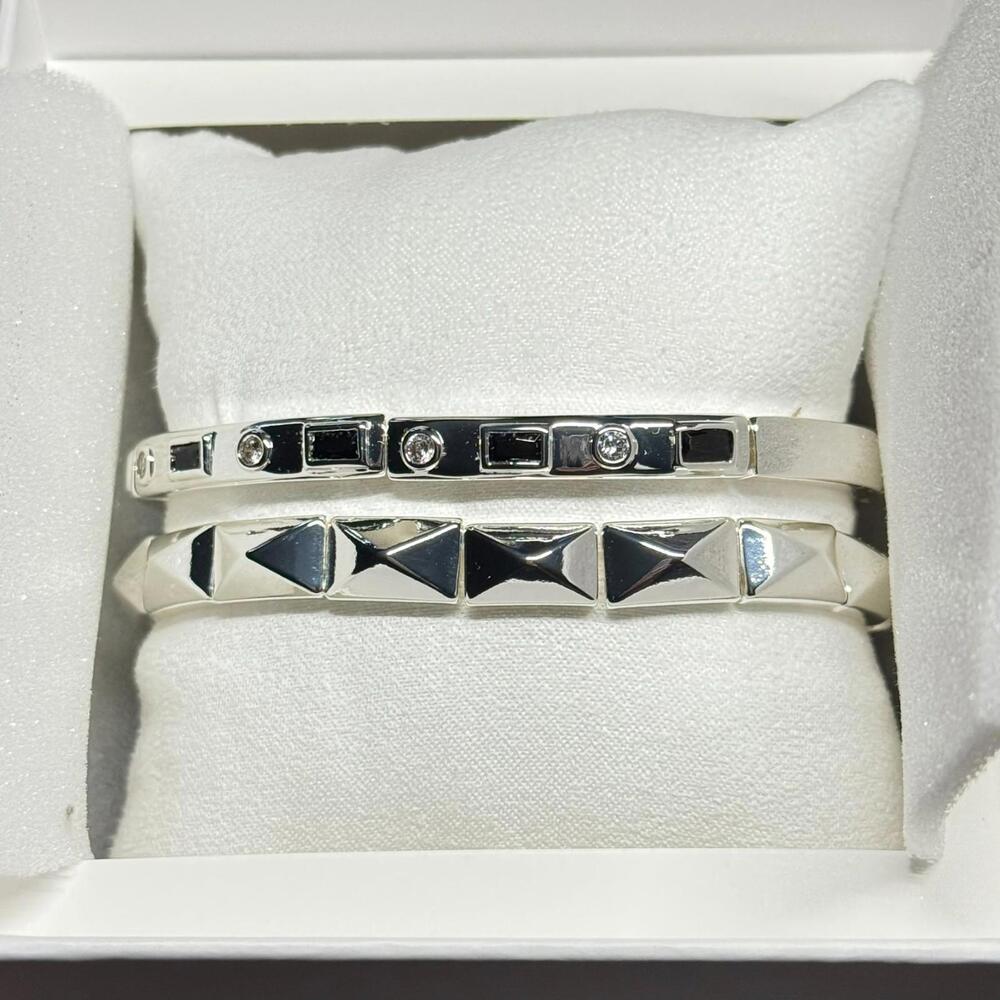 Bomb Party Gem Society Bracelets "The Takeover" Black Onyx & CZ on Silver - Picture 3 of 6